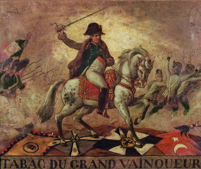 ナポレオン1世（1769-1821）を描いたタバコの標識、「タバックデュグランドヴァンクウル」 作： French School